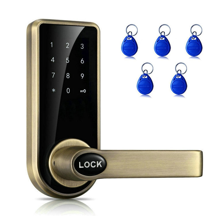 Password + Key + Sensor Card Zinc Alloy Red Bronze Electronic Door Lock Touch Screen Electronic Code Lock, OS8818-QGT Bronze Password + Key + Sensor Card Zinc Alloy Red Bronze Electronic Door Lock Touch Screen Electronic Code Lock, OS8818-QGT Bronze